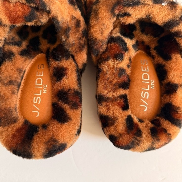 JSLIDES Shearling Animal Print Slippers Women Size 6 - Picture 14 of 15